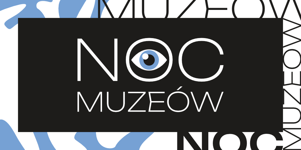 Napis noc muzeów z okiem w literce O