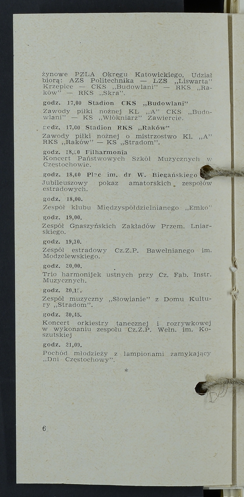 Program imprez dni Częstochowy w ramach obchodów 750-lecia Częstochowy i 1000-lecia Państwa Polskiego